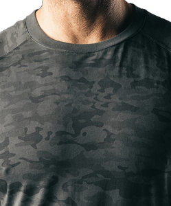 T-shirt décontracté pour homme, col rond, manches courtes, coupe ample, séchage rapide, en polyester tricoté, longueur longue, 180g, tendance - Product Image 6