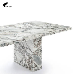 Mesa Rectangular de Mármol Natural de Diseño Moderno y Lujoso, Muebles de Comedor Elegantes e Impermeables para Hotel o Villa - Product Image 4