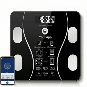 เครื่องชั่งน้ำหนักดิจิตอลอัจฉริยะพร้อมเซ็นเซอร์กระจกอิเล็กทรอนิกส์ รองรับน้ำหนักได้ 180 กก. วัดค่าดัชนีมวลกาย (BMI) และไขมันในร่างกาย ควบคุมผ่านแอปพลิเคชัน พกพาสะดวก ใช้ได้ทั้งในห้องน้ำและนอกบ้าน - Product Image 1