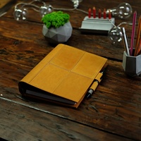 Couverture de Journal en Cuir Rechargeable A5 Portefeuille pour Ordinateur Portable avec Collègue 6x9 Étui Pliable avec Sac Porte-Dossier LP5-0037B