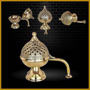 Brûleur d'encens en métal artisanal pour accessoires décoratifs religieux, encens indien naturel écologique M/S SHAAD HANDICRAFTS - Product Image 4