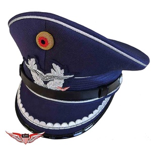 Gorra de uniforme dorada de la Luftwaffe alemana de los años 40, de primera calidad, al por mayor, de KEW |   Gorra Azul Marino Hecha a Mano |   Desfile y Ceremonia - Product Image 5