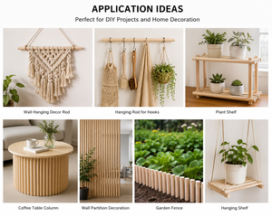 เดือยไม้ป๊อปอร์ทรงกลมขนาด1x36สำหรับงานฝีมือ DIY และเฟอร์นิเจอร์ในบ้าน - Product Image 4