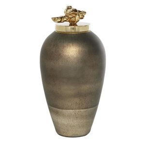 Premium Quality Antique Finish Metal Ginger <b>Jar</b> With Lid Luxury Home Decorative <b>Urn</b> and <b>Jar</b> Wedding Gift Decor Storage Container - Product Image 2