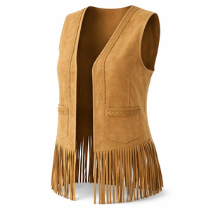 Fabricante Mayorista de Chalecos Hippies Personalizados con Flecos de Gamuza para Mujer - Proveedor de Chalecos al por Mayor OEM - Product Image 3