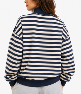 Women's 100% Cotton <b>Mock</b> <b>Neck</b> Sweatshirt Greek Letter Gingham Applique Embroidery Oversized Winter <b>Top</b> - Product Image 4