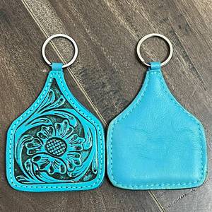 Super Oferta Septiembre 2026: Llavero de Cuero Turquesa con Diseño Grabado, Accesorio de Cuero Genuino para Hogar, Oficina y Regalos - Product Image 6
