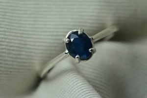 Anillo de Zafiro Azul Natural Certificado, Plata de Ley, Solitario, Joyería de Piedra de Nacimiento de Septiembre, Regalo para Ella, Joyería Fina Elegante - Product Image 3