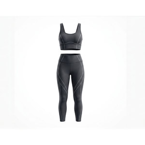 Conjuntos de Yoga a Cuadros con Logotipo Personalizado para Mujer, Cintura Media Elástica, Tallas Ajustables, Cantidad al por Mayor - Product Image 1