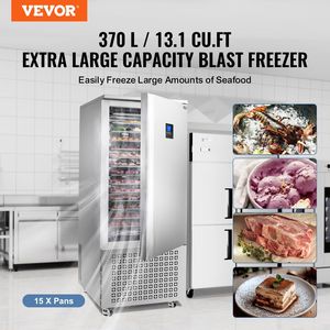 Congelador Comercial de Congelación Rápida de 370 L/13.1 Pies Cúbicos, Enfriador Rápido de 15 Bandejas con 4 Modos de Congelación, Equipo de Refrigeración para Cocina - Product Image 2