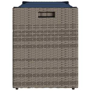 ม้านั่งเก็บของกลางแจ้งขนาดกลาง สีเทา ทำจากหวาย PE ทนทานต่อสภาพอากาศและมีสไตล์ - Product Image 5