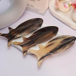 Hand Crafted Personalized Natural Buffalo Horn Fish <b>Comb</b> Anti Static <b>Hair</b> <b>Comb</b> Handmade Detangling <b>Comb</b> Unique for Women Men - Product Image 3