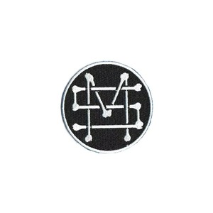 Parche Bordado Circular con Patrón de Hueso Blanco y Negro, Aplique de Tela para Coser - Product Image 4