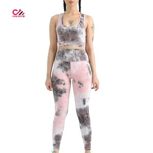New Design Logo Mist OEM Women's Define <b>Leggings</b> & Bra Set <b>With</b> <b>Pockets</b> 2 Piece Women's Workout Set High Waist Yoga Fitness Set - Product Image 1