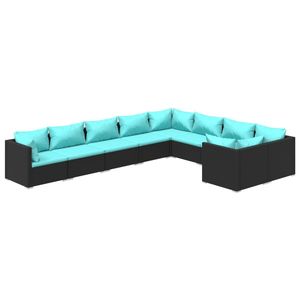 Ensemble de salon de jardin en rotin noir, 10+ places, résistant aux intempéries, mobilier d'extérieur au design contemporain - Product Image 2