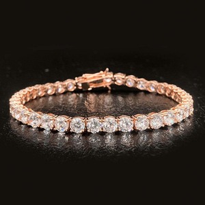 Pulsera de Diamantes Cultivados en Laboratorio con Corte Brillante Redondo, Joyería de Diamantes Elegante y de Lujo, Regalo para Mujer, en Venta - Product Image 4