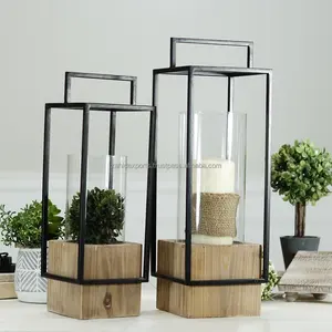 Modern Stylish Metal and Bamboo <b>Candle</b> Lantern for Home Decoration Handmade Valentine's Day Festive <b>Large</b> by Zahid Exports - Product Image 4