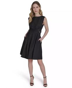 Abito donna crêpe senza maniche Fit e svasato | Vince Camuto - Product Image 1