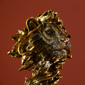Estatua de Cabeza de León de Estilo Nórdico, Adorno Creativo de Resina, Rey de las Bestias, para Sala de Estar, Librería, Mueble de TV, Decoración de Restaurantes - Product Image 2