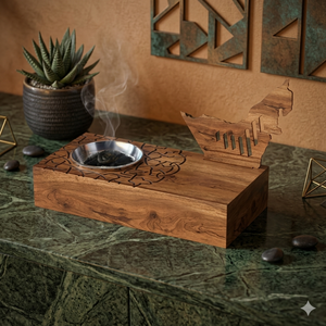 Bandeja con incrustaciones de perlas madre personalizada hecha a mano con aroma de lavanda para el hogar y accesorios de cocina características religiosas bergamota océano - Product Image 1