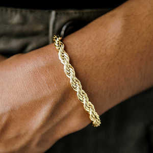 Pulsera de Cadena Chapada en Oro de 22K para Hombre, Clásica para Uso Diario - Product Image 1