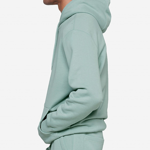 Sweat-shirt à capuche vert menthe pour homme, coupe classique, en molleton de coton, décontracté, avec poche avant avec logo, vêtement d'automne 2027 - Product Image 3