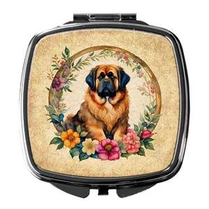 Tibétain Mastiff Fleurs Compact Pliant De Poche Miroir De Maquillage Portable Poche Voyage Miroir Décoratif Cadeau pour Femmes Filles - Product Image 1