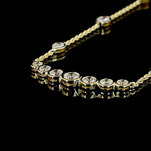 Collier avec diamant de laboratoire serti clos, Or 10K 14K 18K, Argent 925/935, Plaqué Rhodium, Taille Brillant, Bijou de luxe élégant pour soirée - Product Image 3