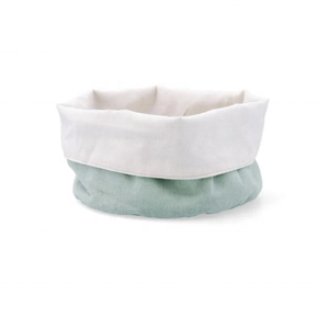 Sustainable White Blue 100% Cotton Embroidered Organizer With Neat Texture Great For Fruits And Dining Essentials Serving <b>Basket</b> - Product Image 1