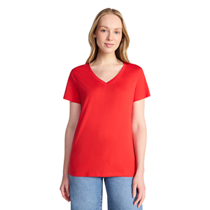 Oversize Summer Season Stylish V Neck Solid Color <b>Women's</b> T Shirt Fashionable Latest Custom Design Pink Color <b>Womens</b> T Shirt - Product Image 5
