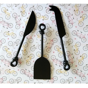 Latest Design Enamel <b>Cheese</b> <b>Knife</b> <b>Set</b> of 4 Pcs Elegant Tableware Heart <b>Knife</b> Fork Spatulas Spreader Serving Tools Steel Utensils - Product Image 4