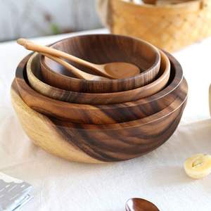 Vente en gros de bols de service décoratifs en bois durables, sans plomb, de nouvelle conception, pour les fêtes, provenant d'Inde par ZNZ Crafts - Product Image 5