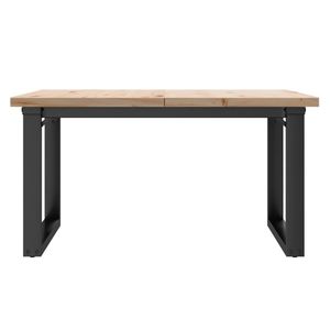 Table basse en bois massif de pin et acier avec cadre en O 31,5"x31,5"x17,9" - Product Image 4