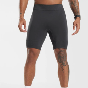 Men's Quick Dry Sport Shorts With Drawstring <b>Mid</b> Waist 2 In 1 Compression Inner <b>Layer</b> Short Men's Compression Short with Pocket - Product Image 6