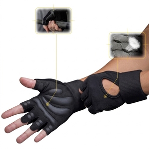 Gants de fitness demi-doigts en cuir unisexe respirants antidérapants avec sangle de poignet réglable pour musculation et haltérophilie, compatibles écran tactile - Product Image 5