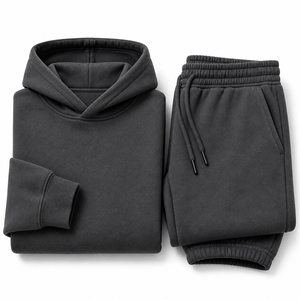 Ensemble de survêtement décontracté de haute qualité pour l'hiver, sweat-shirt à capuche et pantalon de jogging, ensemble personnalisé en molleton pour femmes, hommes et unisexe, 2 pièces - Product Image 6