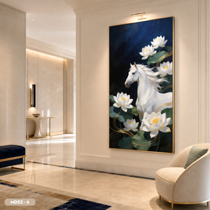 Peinture sur miroir de chevaux au galop traditionnels de haute qualité, peinte à la main, décoration murale encadrée, cadeau fabriqué au Vietnam - Product Image 4