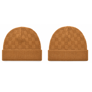 Gorro de punto texturizado para hombre, color marrón, cálido para el invierno, al por mayor - Product Image 4