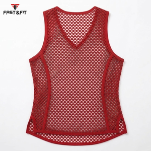 Prix d'usine – Débardeurs en maille respirante unie pour hommes, gilets transparents en maille pour hommes, en vente - Product Image 2