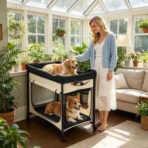 Cuccia per Cani Impermeabile in Oxford Traspirante con Telaio in Metallo Morbida XXL/XL/Piccola per Ufficio Lavabile Rinfrescante Stampa Elegante per Gatti - Product Image 5