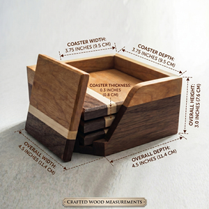 Juego de Posavasos de Madera de Dos Tonos con Soporte, Cuadrados, Multicolores, para Bebidas, Modernos, Elegantes, para Tazas de Café, Decoración de Mesa - Product Image 4
