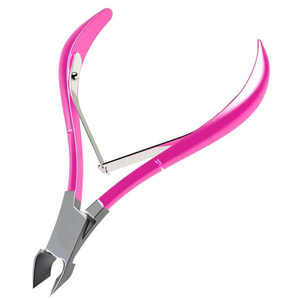 ที่ตัดหนังกำพร้าสีชมพูสดใส ด้ามจับสีชมพูสดใส ทำจากสแตนเลสสตีล พร้อมใบมีดคมสำหรับตัดหนังกำพร้า อุปกรณ์ทำเล็บ - Product Image 1