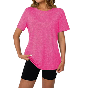 T-shirts pour femmes à coupe classique, toucher soyeux, couleurs personnalisées, vente en gros, viscose, col rond, décontracté, écologique, respirant, streetwear - Product Image 1