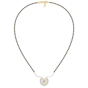Collier chaîne traditionnel avec motif floral circulaire en forme de fer à cheval et diamants - Product Image 3