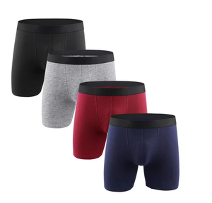 Calzoncillos bóxer de algodón y elastano para hombre, talla europea premium, lisos, teñidos, con estampado personalizado, tejidos, ecológicos, transpirables, de tiro medio, OEM - Product Image 4