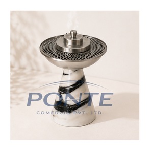Luxury Natural White Marble Incense Burner with Metal Heat Management Top Modern Design Eco-friendly & Aromatherapy - Product Image 1