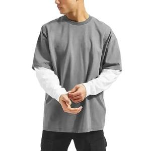 T-shirt double couche pour homme, mode, vente en gros, directement de l'usine |   Tissu en coton épais et résistant - Product Image 1