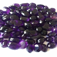 Ametyste naturelle ovale taillée en violet, pierres précieuses en vrac pour la fabrication de bijoux