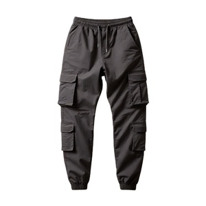 Pantalon cargo jogger pour homme, vente en gros OEM, multi-poches, taille élastique droite, imperméable, respirant, 100% coton et élasthanne, streetwear - Product Image 2