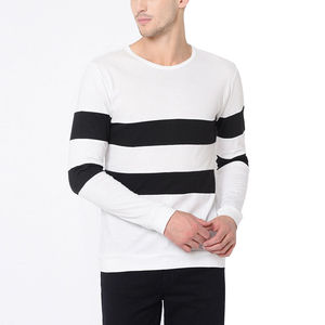 Camiseta cómoda de manga larga con cuello redondo para hombre, estilo hip hop, color sólido, informal, de algodón, a la moda. - Product Image 3